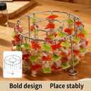 2025 New Air Fryer Grill Skewer Rack, Stainless Steel BBQ Kabob Set, 30 Vertical Meat Skewers with Round Hanging (1)