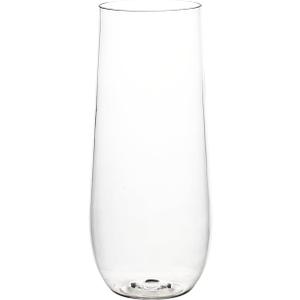 Party Essentials 9 oz. Plastic Champagne Flutes, Stemless Toasting Glasses, Unbreakable, Shatterproof, 100% BPA Free Drinkware, Clear, 16-Count