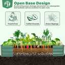 ONCEMORE Galvanized Raised Garden Bed for Vegetables Flowers Herbs, Metal Raised Garden Bed Kit with 2 PCS Tomato Cage, Gloves, Trellis Netting, Plant Labels, Plant Ties, Green 6×3×1FT