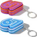 2PCS - Fidget Keychain, 67 Keychain, 67 Toy, 3D Printed Sensory Clicker Keychain Fidget Clicker Toys for Adults, Boost Focus & Calm Anxiety at Work, Travel – Ideal Stress-Relief Gift