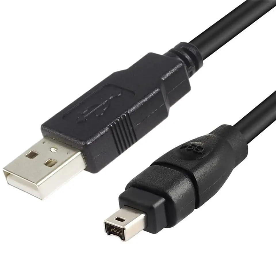 Firewire to USB Adapter Cable for 4 Pin IEEE 1394-a Devices Only Viewing Files on Computer Laptop FireWire 400 to USB 2.0 Connector Cord for Digital Video Cameras External Hard Drives (6 Feet)