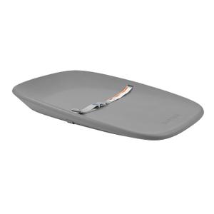 Nattou Softy Changing Pad w/Belt- Wipeable Baby Changing Mat- Durable, Water-Resistant, Cocoon Shape with Honeycomb Bottom Grips BPA-Free, Assimilates Room Temperature - Grey, Size 27,5x19 in