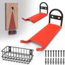 2 Pcs Cornhole Board Hanger Wall Mount with Bean Bag Basket, Heavy Duty Cornhole Board Storage Hooks & Wall Holder - Cornhole Accessories & Cornhole Game Board Rack