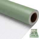 Larcenciel Sage Green Wrapping Paper Roll with Pearly Shimmer, Cut Lines, Luxury Solid Color Gift Wrap Paper for Birthday, Wedding, Holiday, Baby Shower, Bouquet Craft, Packing Supplies, 17 in x 33 ft