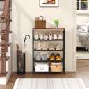 HOMEFORT 5-Tier Shoe Rack, Shoe Storage Shelf with MDF Top Board, Shoe Rack Organizer, Each Tier Fits 3 Pairs, Entryway Shoe Stand with Sturdy Shelves, Rustic Brown
