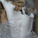 Deco 79 Ceramic Floral Decorative Vase, Abstract Floral Inspired Centerpiece, Flower Vase for Home Decoration, Cream, 10" x 10" x 10" (White)