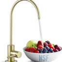 Drinking Water Faucet for Kitchen Sink, Gold Kitchen Water Filter Faucet Stainless Steel for Reverse Osmosis or Water Filtration System Beverage Non-Air Gap RO Faucet Gold Finish