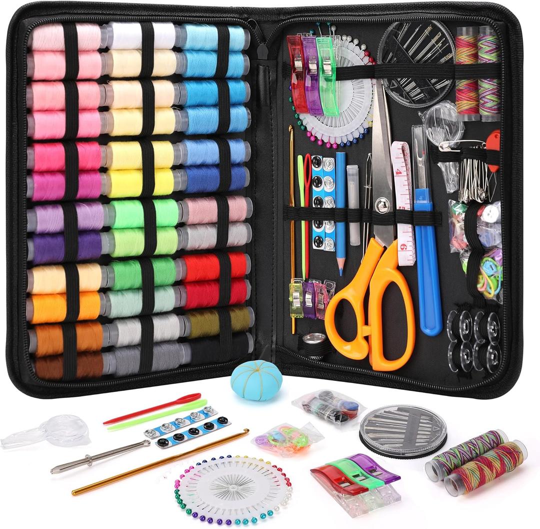 Coquimbo Sewing Kit Gifts for Grandma, Mom, Adults, Kids, Beginner, Home Traveler, Emergency, Professional Sewing Supplies with Tailor Scissors, 38XL Thread, Soft Tape Measure, Sewing Needles