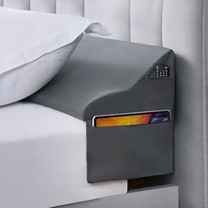 Selectico King Size Bed Wedge Pillow for Headboard, 76"x11"x7" Mattress Gap Filler for Better Sleep Height, Triangle Pillow Wedge Filling 0-5.5" Headboard Gap, Grey