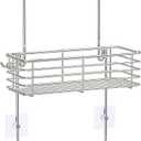 SMARTAKE Hanging Shower Head Caddy, Rustproof Bathroom Shower Shelf Organizer, SUS201 Stainless Steel Over The Storage Rack, for Toilet, Bathroom, Silver