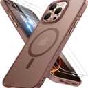 Miracase Magnetic for iPhone 16 Pro Max Case [with 2X Screen Protector] [MagSafe Compatible] Real Anti-Fingerprint, 12ft Military-Grade Protection, Slim Phone Case for 16 Pro Max 6.9 inch- Champagne