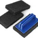 Blackstone Grill Cleaning Kit, Heavy Duty Griddle Scrubber Scouring Pad & Handle, Griddle Cleaning Brush for Charcoal, Gas Grills, Cast Iron Cookware, Oven, Grate, Stovetop