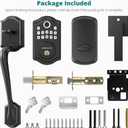 AkaGear DS10 Keyless Entry Door Locks - Keypad Lock with Handle Set, Fingerprint Deadbolt, Smart Locks for Front Doors, Auto-Lock & One Touch Locking, 2 Keys, Easy Installation - Matte Black