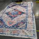 Vhong Boho Area Rugs Vintage Washable Modern Neutral Large Carpet Blue 8×10 High Traffic Rugs for Dinning Room Living Room Bedroom Farmhouse Non Slip