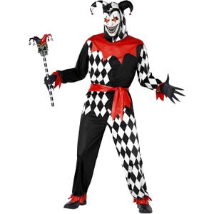 Morph Light Up Mask Jester Costume For Men Court Jester Costume Men Adult Evil Jester Costume Adult Evil Jester Costume (X-Large)