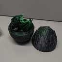 Extra Large Dynamic 3D Printed Dragon Egg with Dragon InsideOpen and Close Mouth with Wings Movable and Eyes, Feathered Wyvern Articulated Crystal Flying Fidget Bird Animals (Dark Green)