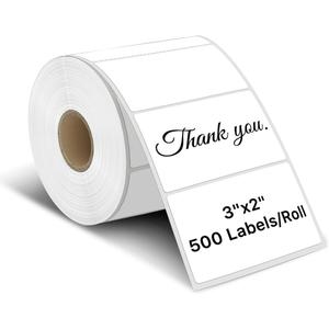 iEager 3" x 2" Thermal Labels, Rectangle Thermal Printer Stickers, Self-Adhesive Durable Sticker with Perforation Line, 500 Labels/Roll, White