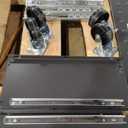 Manhattan Comfort Fortress Textured Metal 31.5" Garage Mobile Chest with 3 Full Extension Drawers in Charcoal Grey