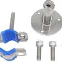 Stainless Steel Adjustable Pipe Clamp Bracket - Wall/Ceiling Mount Support for 3/4-Inch (25mm) Pipe, Heavy-Duty Rustproof Brackets with Screws, Set of 2