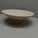 Decorative fruit bowl for Home Decor Large Modern Handicraft Key Bowl for Entryway Table Stylish Centerpiece Purse Bowl Pedestal bowl for Kitchen Counter Coffee Table(Artificial Stone Beige)
