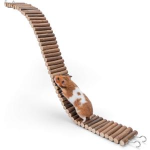 Niteangel Hamster Suspension Bridge Toy - Long Climbing Wooden Ladder for Hamsters Mice Mouse Gerbils Sugar Glider Rat and Other Small Animals (25.6L x 2.8W)