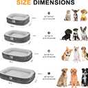 Dog Beds Large Sized Dog,Orthopedic Bed with Removable Cover&Non-Slip Bottom Couch Bed with Four-Sided Bolster Grey L