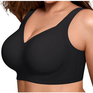 Bras for Women Supportive Wireless Push Up Bra Full Coverage No Underwear Seamless Plus Size for Older Women, 42D