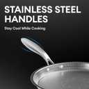 COOKER KING 10-Inch Stainless Steel Pan, Hybrid Nonstick Frying Pan, Skillet, 3-Ply Clad Cookware, Even Heat Distribution, Dishwasher & Oven Safe, with Stay-Cool Handle, Induction Compatible