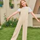 Haloumoning Girls Jumpsuits Kids Fashion Sleeveless Wide Leg Loose Romper with Pockets One Piece Summer Outfits