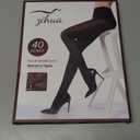 2 Pairs Women's 40 Denier Semi Opaque Tights, Nylon Black Tights for Women (Large), 1 Black 1 Brown