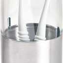 iDesign Austin Metal Covered Holder Stand, Holds Regular and Electric Toothbrushes in Master, Guest, Kid's, College Dorm Bathroom, Brushed