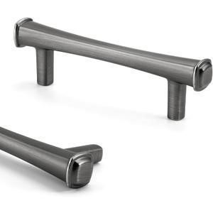 HESTIA HARDWARE 10 Pack Cabinet Handles 3 Inch, Simply Modern Cabinet Hardware and Antique Silver Cabinet Pulls | Kitchen Drawer Pulls and Knobs, Pewter Dresser Pulls (Z21.3in.10.B) (3" Hole Center(76mm))