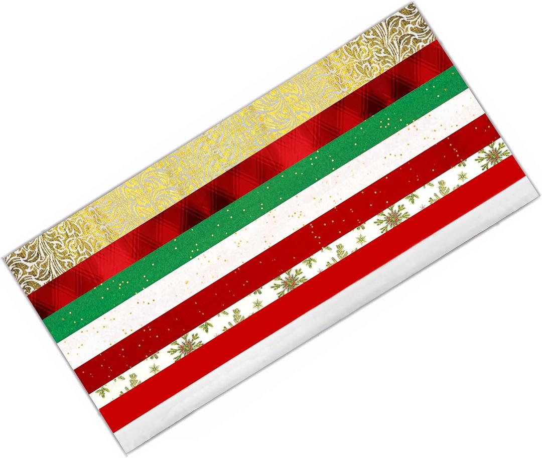 K-Kraft Premium No-Crease Christmas Tissue Paper Bulk Pack  160 Sheets of Classic Holiday Designs for Gift Wrapping, Crafts, and Holiday Decor with Metallics, Glitter and Mylar (Multi)