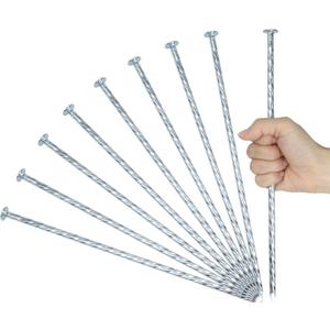 12 Inch Galvanized Landscape Stakes Metal Landscape Edging Anchoring Spikes, Landscape Anchoring Stake for Artificial Turf, Paver Edging, Weed Barrier, Tent, Camping, Carpentry (25)