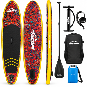 Highpi Inflatable Stand Up Paddle Boards, 10'6''x33''x5'' SUP with Accessories Backpack Anti-Slip Deck, Leash, Adjustable Paddle and Hand Pump, Waterproof Bag, Standing Boat for Youth & Adult