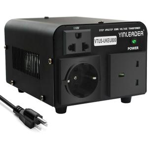 Yinleader Voltage Converter Transformer Step Up/Down Power Converter 110/120V to 220/230/240V for use European, UK and More Overseas appliances in The US(800W)