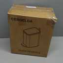 CEROELDA Small Bathroom Trash Can with Lid Soft Close-5L/1.3 Gal Stainless Steel Garbage Can-Step Pedal Wastebasket Slim Trash Bin for Office, Bedroom, Toilet, Live Room-White