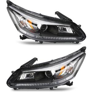 Headlights Assembly LH+RH Replacement for Honda Accord 2013-2015