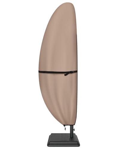 ULTCOVER Patio Parasol 600D Waterproof Outdoor Offset Banana Style Umbrella Cover - Fits Cantilever Offset Umbrella 7.5-11.5 Feet