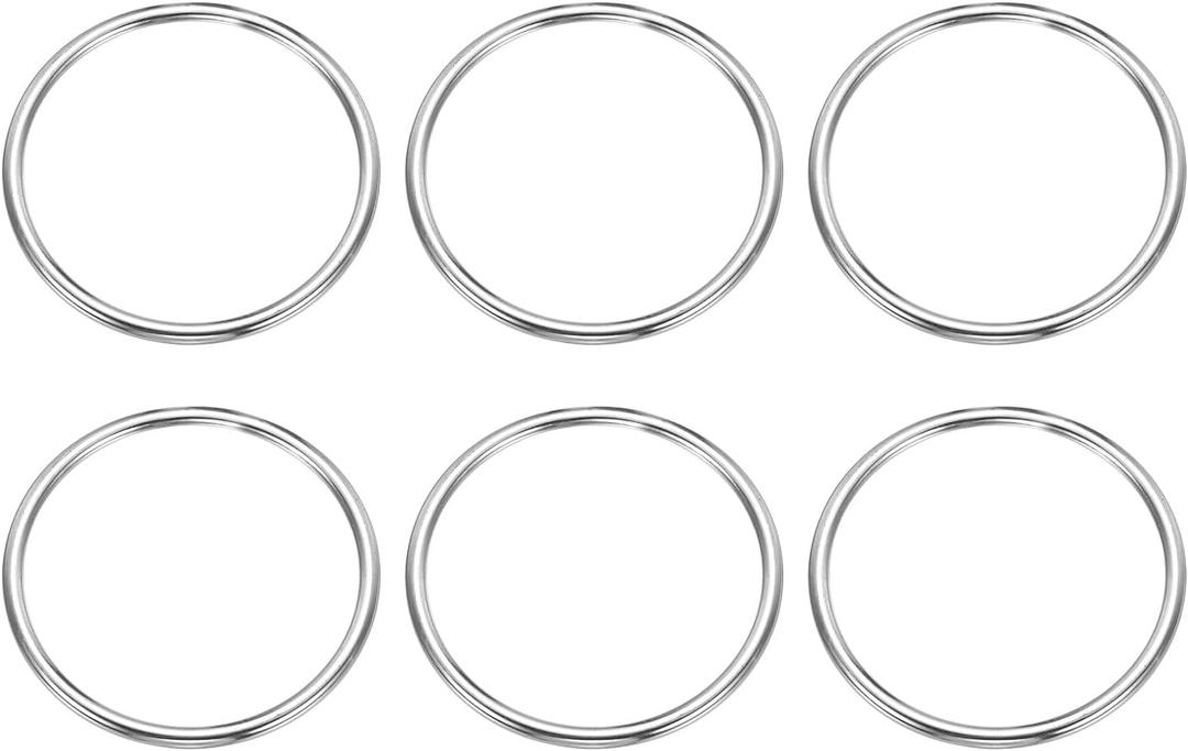 MECCANIXITY Metal O Rings Stainless Steel Seamless Welding O-Ring Solid Heavy Round Ring Buckle