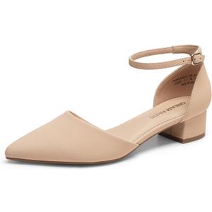 DREAM PAIRS Women's Dress Shoes Low Heel Pumps Closed Toe Comfort Casual D'Orsay Flats Ankle Strap (7.5)