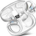 Wireless Earbuds, 75Hrs Bluetooth 5.4 Headphones Sport, Bluetooth Earbuds with ENC Noise Canceling Mic, Bass Stereo Wireless Earphones IP7 Waterproof Over Ear Buds with Earhooks for Running, Silver