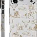 Case Compatible with iPhone 17 Pro Max,Fall Prevention Hybrid 2-Layer Hard Shell Phone Cover for Girls Boys,French Brown Western Cowboy