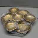 NUSQO Cluster Serving Tray for Charcuterie – 9 Piece Decorative Bowls Set for Entertaining, Elegant Appetizer Platter with Connected Snack Bowls, Modern Luxury Centerpiece (Gold)