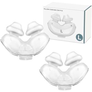2 Pack Replacement Nasal Pillow Cushion for ResMed Airfit P10, Large, Compatiable with Orignal Airfit P10 Frame, Replacement Nasal Pillow CPAP Mask Cushion, Soft & Durable