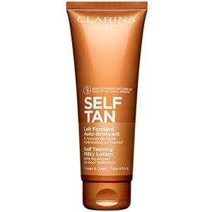 Clarins Self Tanning Milky Lotion | Self Tanner For Face and Body | Natural, Long-Lasting, Streak-Free, Sun-Kissed Glow and 24-Hour Hydration* | Non-Staining | Contains Glycerin