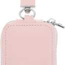 ULTECHNOVO Earbud Protective Carrying Case Portable Earbud Bag with Durable Pu Material Compact Headphone Case for in-Ear Earphones and Accessories (Pink)