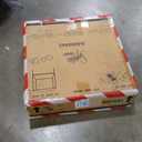 Signature Design by Ashley Ryandale | Contemporary Accent Table  Glass Top, Aluminum Frame & Marble Shelf, Antique Brass Finish