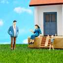 Namalu 14 Pcs 1: 25 Scale Miniature People Figurines Tiny Painted Model Train People Mini Architectural Plastic Small Dollhouse Figures for Projects Diorama Village