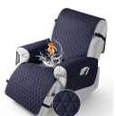 TAOCOCO 100% Waterproof Recliner Cover - Recliner Cover with Non-Slip Granule, Recliner Chair Covers with Elastic Band, Recliner Chair Covers for Reclining Chair(Dark Blue, Small-22'')
